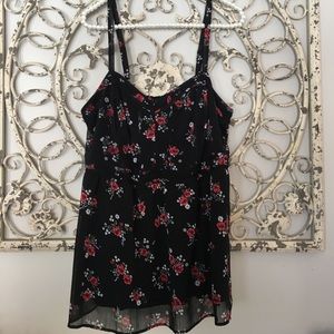 Torrid floral black tank
